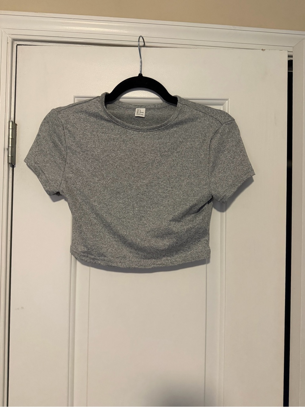 Women’s Heather Gray Cropped Crewneck T-Shirt